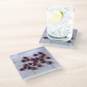 Cherries Glass Coaster