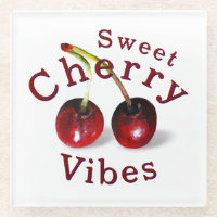 Cherries Glass Coaster