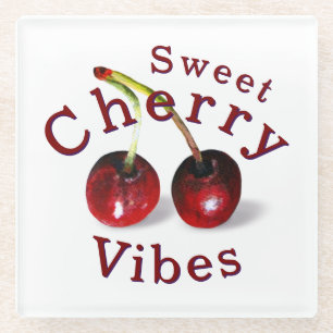 Cherries Glass Coaster