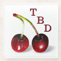 Cherries Glass Coaster