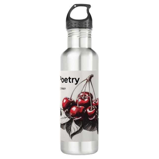 Cherries Gusto Poetry 710 Ml Water Bottle (Front)