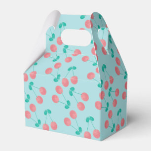 Cherries Hand Painted Watercolor Pink Teal Favour Box
