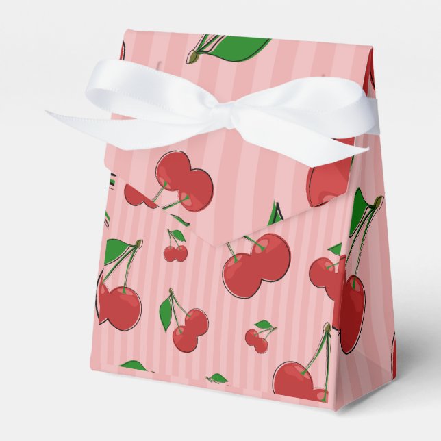 Cherries Illustration Favour Box (Front Side)