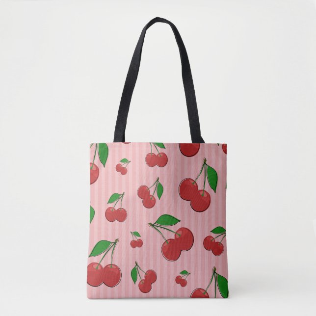Cherries Illustration Tote Bag (Front)