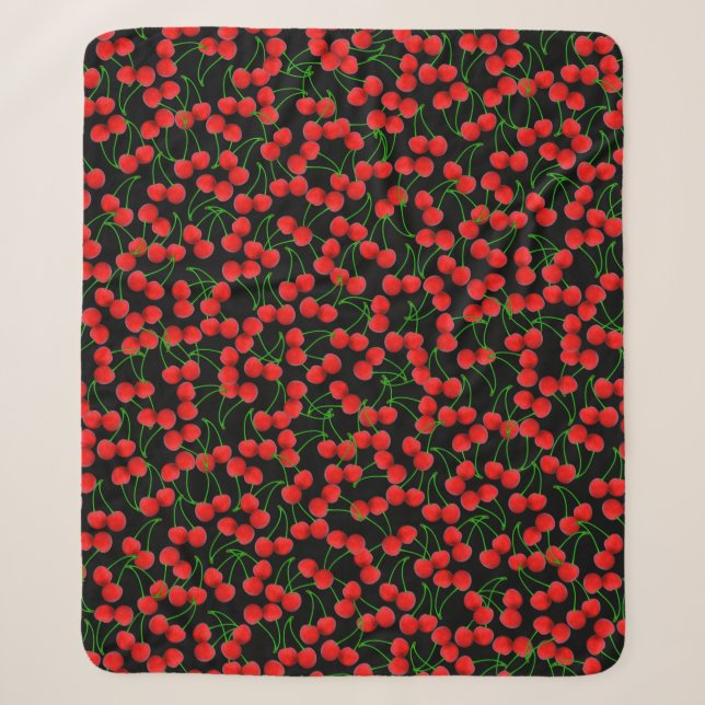 Cherries Jubilee - Medium Sherpa Blanket (Front)