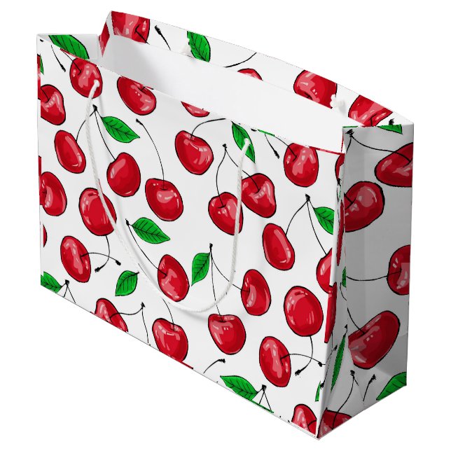 Cherries Large Gift Bag (Back Angled)