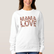 Cherries Mama Love Typography Sweatshirt