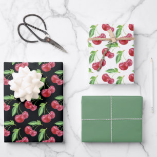 Cherries On A Stem Wrapping Paper Sheet