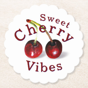 Cherries Paper Coaster