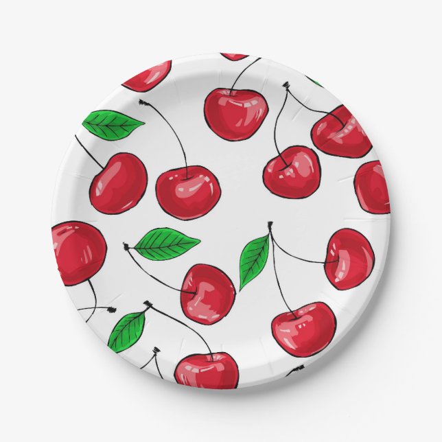 Cherries Paper Plate (Front)