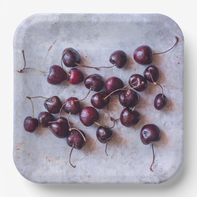Cherries Paper Plate (Front)