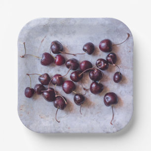 Cherries Paper Plate