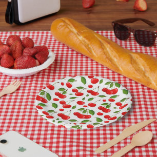 Cherries Pattern Paper Plate