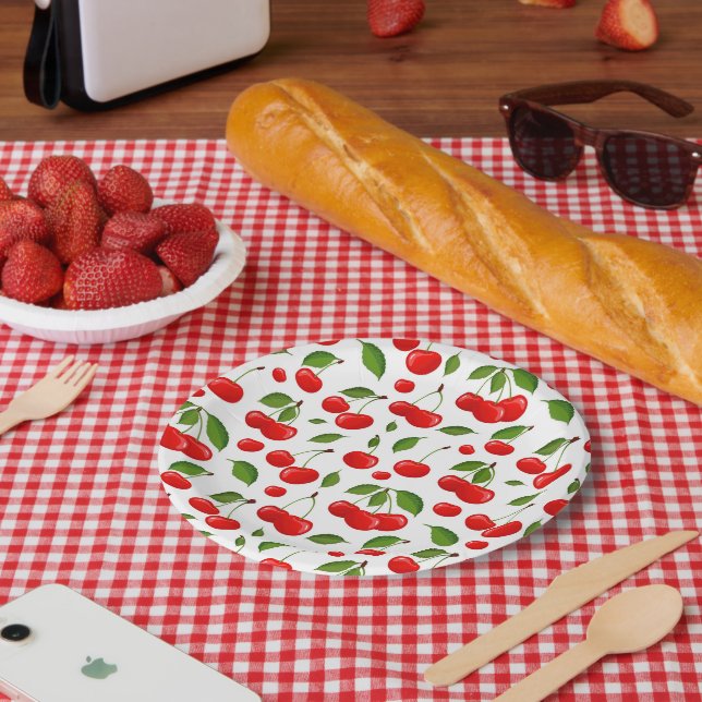 Cherries Pattern  Paper Plate (Picnic)