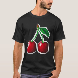Cherries Pixel Art 80s Video Game Costum Christmas T-Shirt