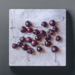 Cherries Plaque<br><div class="desc">https://www.zazzle.com/sea_water_closeup_usb_charging_station-256766352603437831</div>