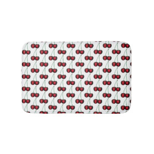 Cherries Ripe Red Cherry Summer Fruit Print Bath Mat