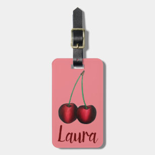 Cherries Ripe Red Cherry Summer Fruit Print Luggage Tag