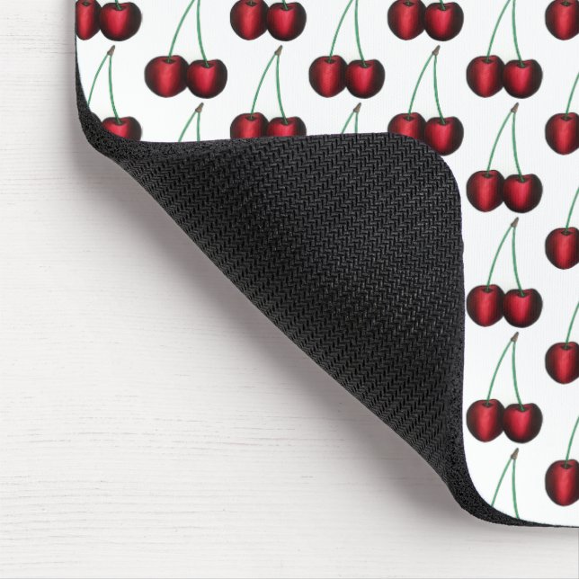 Cherries Ripe Red Cherry Summer Fruit Print Mouse Mat (Corner)