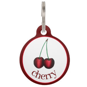 Cherries Ripe Red Cherry Summer Fruit Print Pet Tag