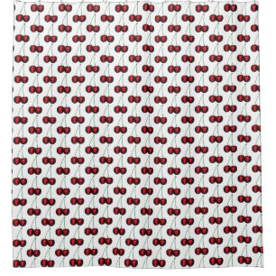 Cherries Ripe Red Cherry Summer Fruit Print Shower Curtain