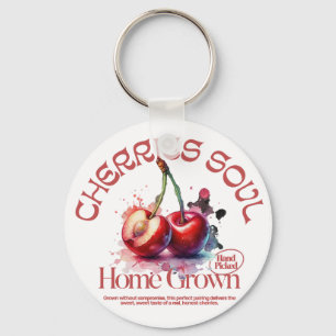 Cherries Soul with vibrant colors of the cherry Key Ring