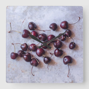 Cherries Square Wall Clock
