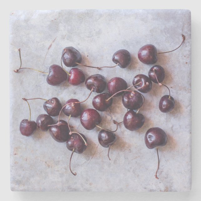 Cherries Stone Coaster (Front)