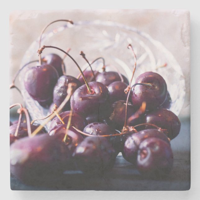 Cherries  stone coaster (Front)