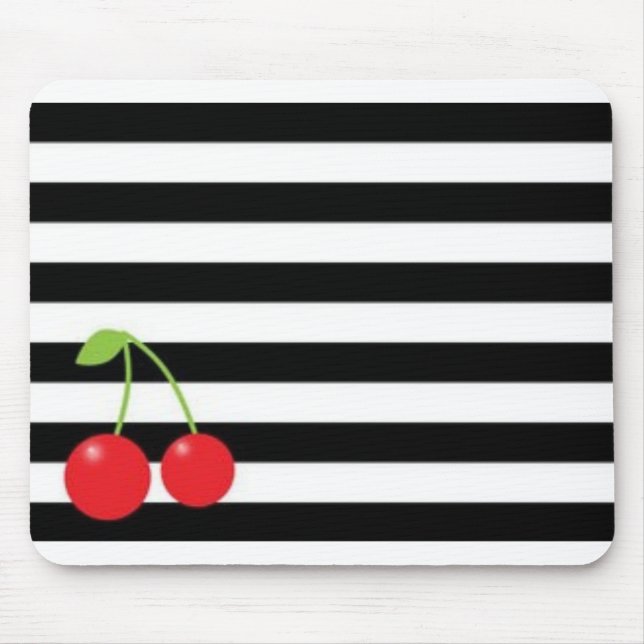CHERRIES & STRIPES MOUSE MAT (Front)