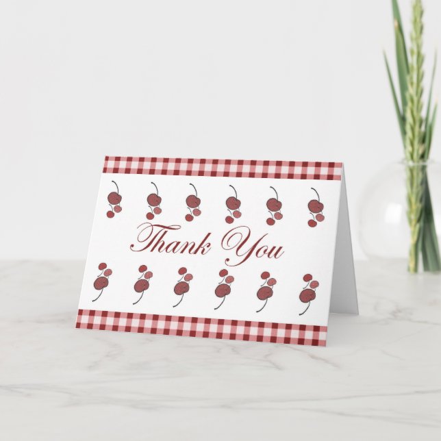Cherries Thank You Card (Large Print) (Front)