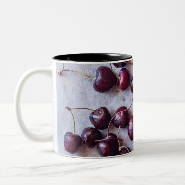 Cherries Two-Tone Coffee Mug (Left)
