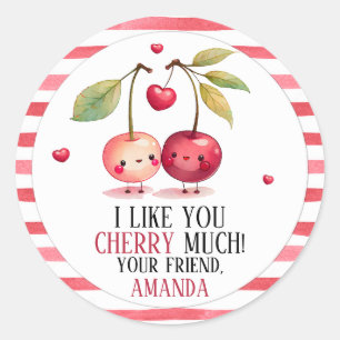 Cherries Valentine I like you Cherry Much Stickers