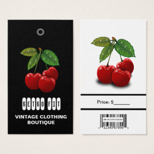 Cherries Vintage with Barcode Clothing Price Tags