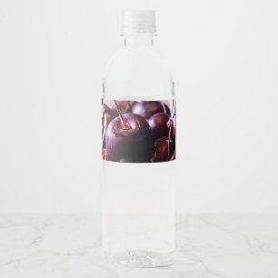 Cherries water bottle label