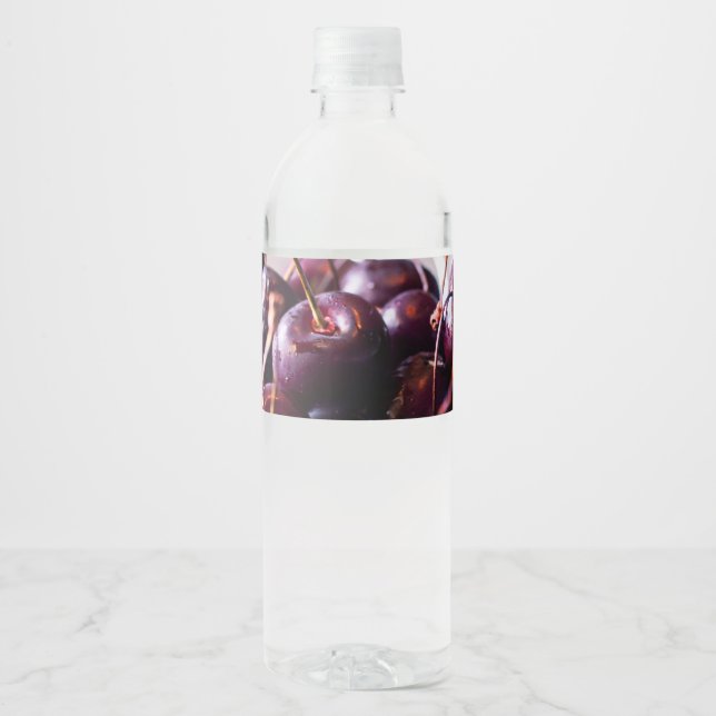 Cherries  water bottle label (Front)