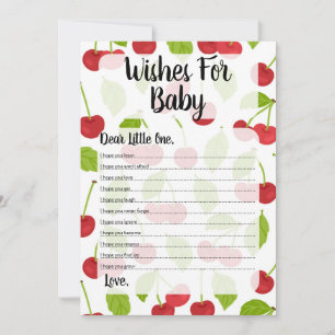 Cherries Wishes For Baby Shower Game Invitation