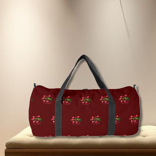 Cherries with A Bow Duffle Bag (Cherries with a Bow-duffel bag with cherries)