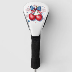 Cherries with Coquette Bow 4th of July American Golf Head Cover