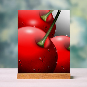 Cherries with Dew Drops Acrylic Sign