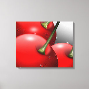 Cherries with Dew Drops Canvas Print