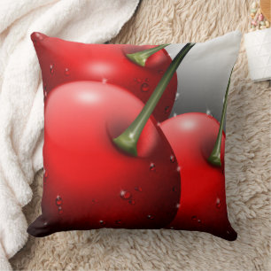 Cherries with Dew Drops Cushion