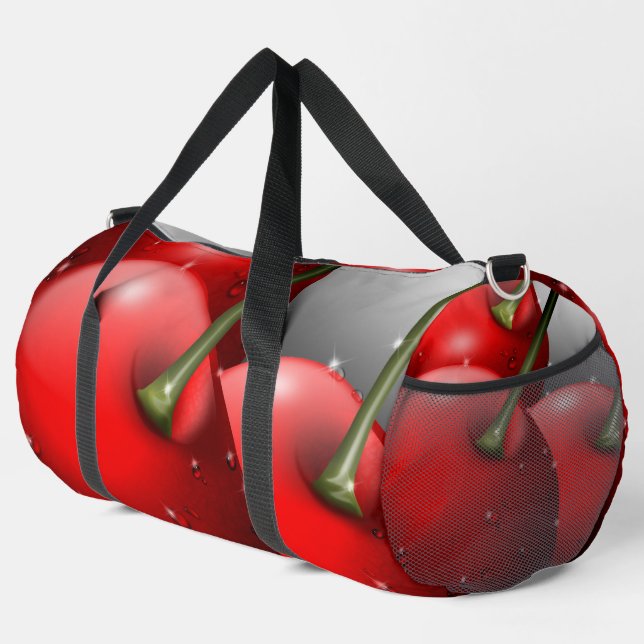 Cherries with Dew Drops Duffle Bag (Right Corner)