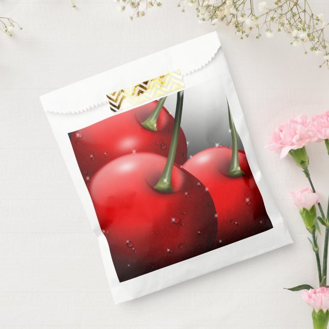 Cherries with Dew Drops Favour Bags (Sealed)