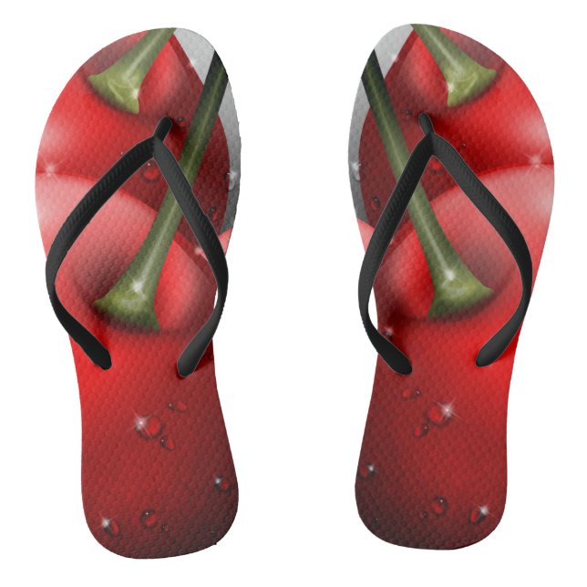 Cherries with Dew Drops Flip Flops (Footbed)