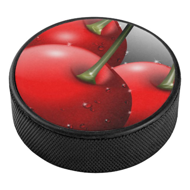 Cherries with Dew Drops Hockey Puck (3/4)
