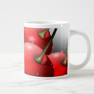 Cherries with Dew Drops Large Coffee Mug