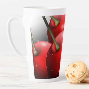 Cherries with Dew Drops Latte Mug