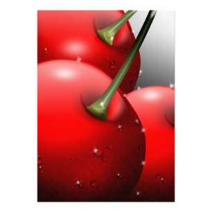 Cherries with Dew Drops Photo Print
