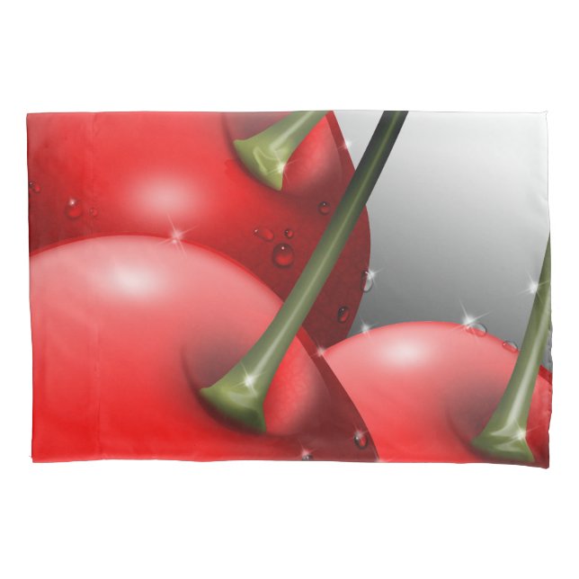 Cherries with Dew Drops Pillowcase (Front)